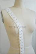 3yds Boho Lace Trim Off-White/ Bridal Lace Trim/ Polkadot Lace/ Bridal Lace// T20-104