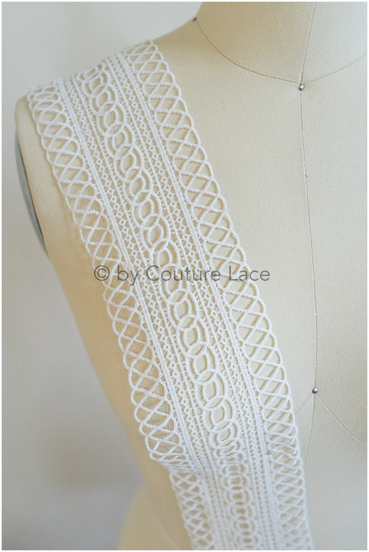Boho Off-White Lace Trim/ Guipure Lace Trim/ Bridal Boho Lace Trim// T20-105