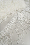Boho fringe lace trim off-white/ Boho lace trim/ Bridal lace trim/ Boho dress lace trim// T20-108