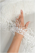 Boho fringe lace trim off-white/ Boho lace trim/ Bridal lace trim/ Boho dress lace trim// T20-108