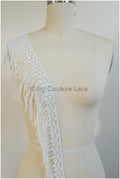 Boho fringe lace trim off-white/ Boho lace trim/ Bridal lace trim/ Boho dress lace trim// T20-108