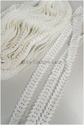 4yds leaf pattern crochet lace trim/ off-white silver lace/ floral guipure lace trim/ bridal trim// T20-110