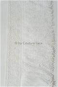 Fringed lace trim off-white/ Boho bridal lace trim/ crocheted fringe lace trim// T20-113