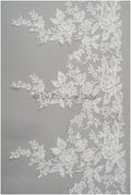 Soft floral lace trim/ Off-white embroidered lace trim/ Veil lace trim/ Bridal lace// T20-091
