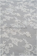 Tela de encaje nupcial romántica blanco roto / Encaje de novia / Tela de encaje floral / L20-007NR