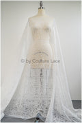 Boho bridal lace fabric off-white/ modern bridal lace fabric/ soft boho lace fabric// L20-116E