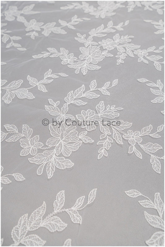 1.4yds Romantische Braut Spitze Off-White/ Blattdesign Spitzenstoff/ Couture Spitze/ florale Blattspitze// L20-336-REST