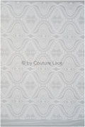 Glitter net with oriental pattern/ Off-white silver shiny glitter tulle fabric/ Glitter mesh// R-032