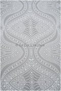 Glitter net with oriental pattern/ Off-white silver shiny glitter tulle fabric/ Glitter mesh// R-032