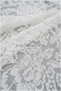 Floral glitter tulle fabric/ glitter fabric/ glitter net with floral pattern/ shiny glitter tulle fabric// R-033