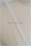 3yds narrow lace trim/ Boho wedding dress lace trim/ Wedding dress trim/ Polkadot lace trim// T20-114