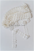 5yds Crochet Lace Trim for Boho Wedding Dresses/ Lace Trim Off-White/ Bridal Dress Trim// T20-116