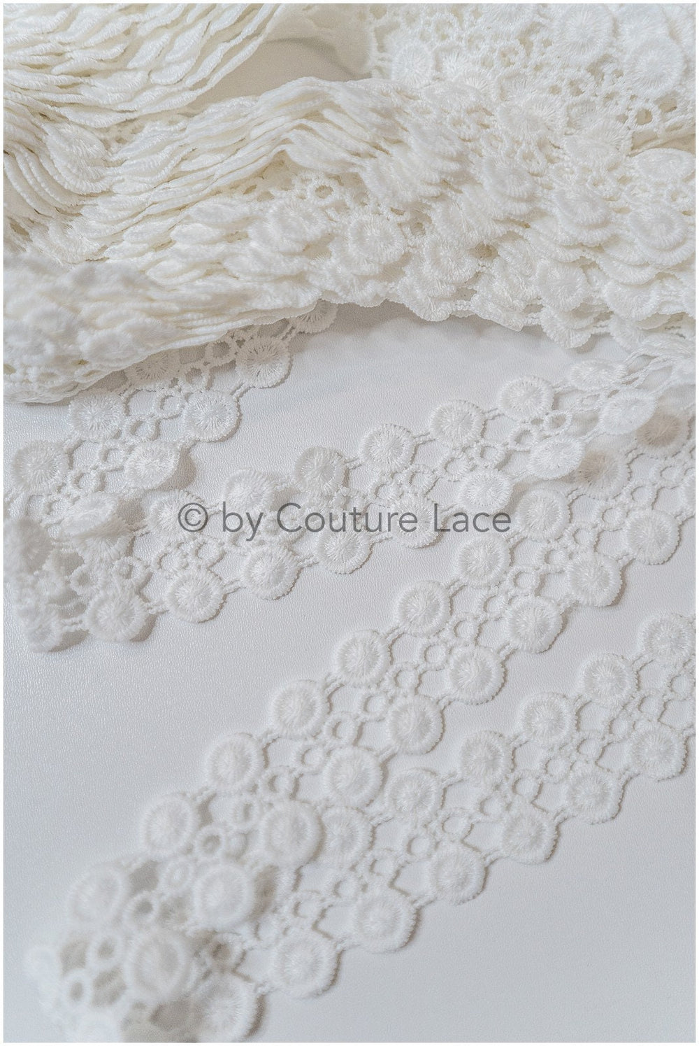 5yds Crochet Lace Trim for Boho Wedding Dresses/ Lace Trim Off-White/ Bridal Dress Trim// T20-116