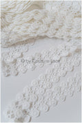 5yds Crochet Lace Trim for Boho Wedding Dresses/ Lace Trim Off-White/ Bridal Dress Trim// T20-116