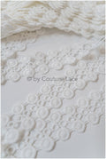 5yds Crochet Lace Trim for Boho Wedding Dresses/ Lace Trim Off-White/ Bridal Dress Trim// T20-116