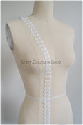 5yds Crochet Lace Trim for Boho Wedding Dresses/ Lace Trim Off-White/ Bridal Dress Trim// T20-116