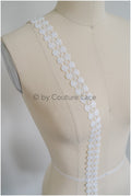 5yds Crochet Lace Trim for Boho Wedding Dresses/ Lace Trim Off-White/ Bridal Dress Trim// T20-116