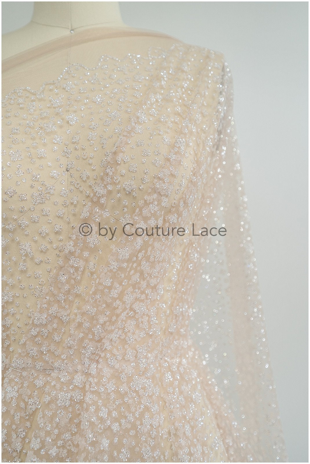 Farbverlauf Glitzer Netzstoff/ Nude Hautton Diamond Glitzer Tüll/ Hochzeitskleid Tüll Stoff/ Braut Glitzer Stoff// R-009ND