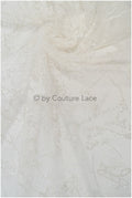 Perlen Spitzenstoff Off-White Silber/ Hochzeitsspitze/ romantischer Blumen Spitzenstoff mit Perlen/ Braut Spitzenstoff// L20-360