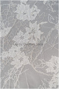 Perlen Spitzenstoff Off-White Silber/ Hochzeitsspitze/ romantischer Blumen Spitzenstoff mit Perlen/ Braut Spitzenstoff// L20-360