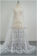 Luxury crochet lace with pearls/ off-white boho wedding lace fabric/ romantic lace with pearls/ chiffon lace// L20-362