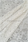 Crocheted Chiffon Lace Fabric Off-White/ Boho Bridal Lace/ Vintage Boho Lace Fabric// L20-364