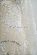 Rosenblüten Spitzenstoff Off-White/ Blumen Spitzenstoff/ Braut Spitzenstoff/ Spitzenstoff// L20-363