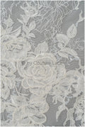 Rosenblüten Spitzenstoff Off-White/ Blumen Spitzenstoff/ Braut Spitzenstoff/ Spitzenstoff// L20-363