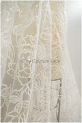 Blumen Spitzenstoff Off-White/ Blumen Spitzenstoff/ Braut Spitzenstoff/ Spitzenstoff mit Blumen// L20-359