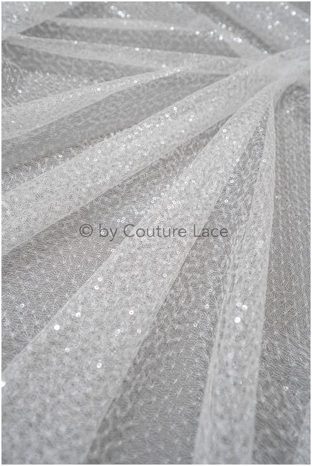 Pailletten Spitzenstoff Off-White/ sehr weicher Pailletten Spitzenstoff für Brautkleider/ Brautspitze Pailletten// L20-331