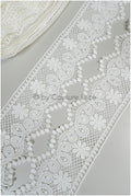 Boho lace trim off-white/ floral lace trim/ crocheted wedding dress trim/ boho dress lace trim// T20-101