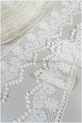 Boho lace trim off-white/ floral lace trim/ crocheted wedding dress trim/ boho dress lace trim// T20-101