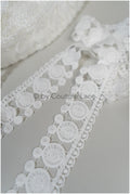 3yds Boho Lace Trim Off-White/ Bridal Lace Trim/ Polkadot Lace/ Bridal Lace// T20-104