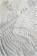 Boho fringe lace trim off-white/ Bridal boho lace/ Guipure lace trim// T20-106