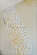 Boho fringe lace trim off-white/ Boho lace trim/ Bridal lace trim/ Boho dress lace trim// T20-108