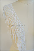 Boho fringe lace trim off-white/ Boho lace trim/ Bridal lace trim/ Boho dress lace trim// T20-108