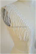 Boho fringe lace trim off-white/ Boho lace trim/ Bridal lace trim/ Boho dress lace trim// T20-108