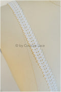 4yds leaf pattern crochet lace trim/ off-white silver lace/ floral guipure lace trim/ bridal trim// T20-110