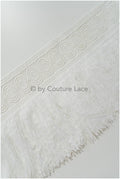 Fringed lace trim off-white/ Boho bridal lace trim/ crocheted fringe lace trim// T20-113