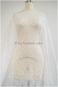 Boho bridal lace fabric off-white/ modern bridal lace fabric/ soft boho lace fabric// L20-116E