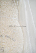 Boho bridal lace fabric off-white/ modern bridal lace fabric/ soft boho lace fabric// L20-116E