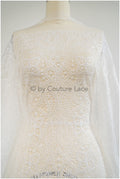 Boho bridal lace fabric off-white/ modern bridal lace fabric/ soft boho lace fabric// L20-116E