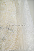 Braut Spitzenstoff Off-White/ orientalischer Braut Spitzenstoff/ weicher Boho Spitzenstoff/ Hochzeitskleid Spitze// L20-341
