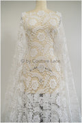 Crochet lace fabric, Boho lace fabric, Guipure Boho bridal lace, Boho wedding dress fabrics, Galia Lahav lace fabric, Macrame lace// L20-090N