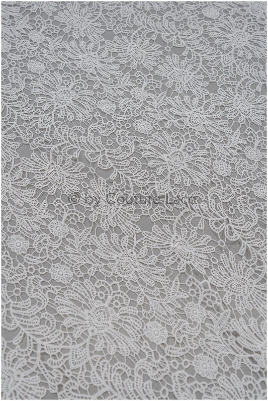 Crochet lace fabric for wedding dresses, boho macrame lace fabric for wedding dress// L20-383