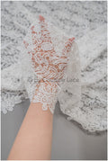 Crochet lace fabric for wedding dresses, boho macrame lace fabric for wedding dress// L20-383