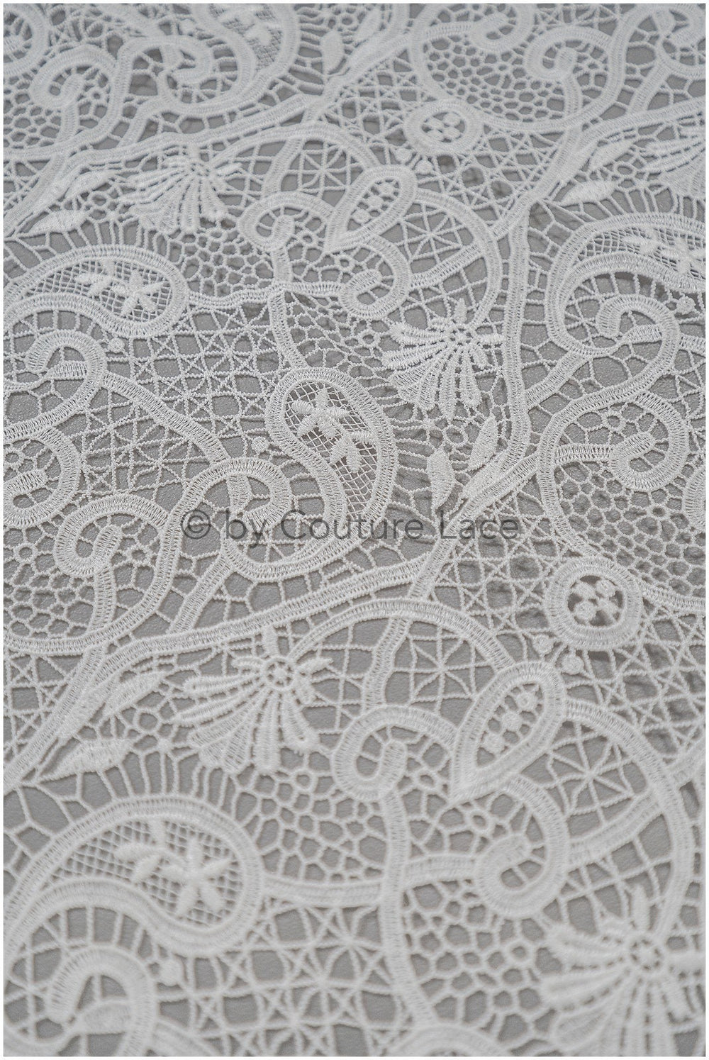Abstrakter gehäkelt Spitzenstoff Off-White/ Boho Spitzenstoff/ Guipure Boho Brautspitze/ Boho Hochzeitskleid Stoffe/ Makramee Spitze// L20-384