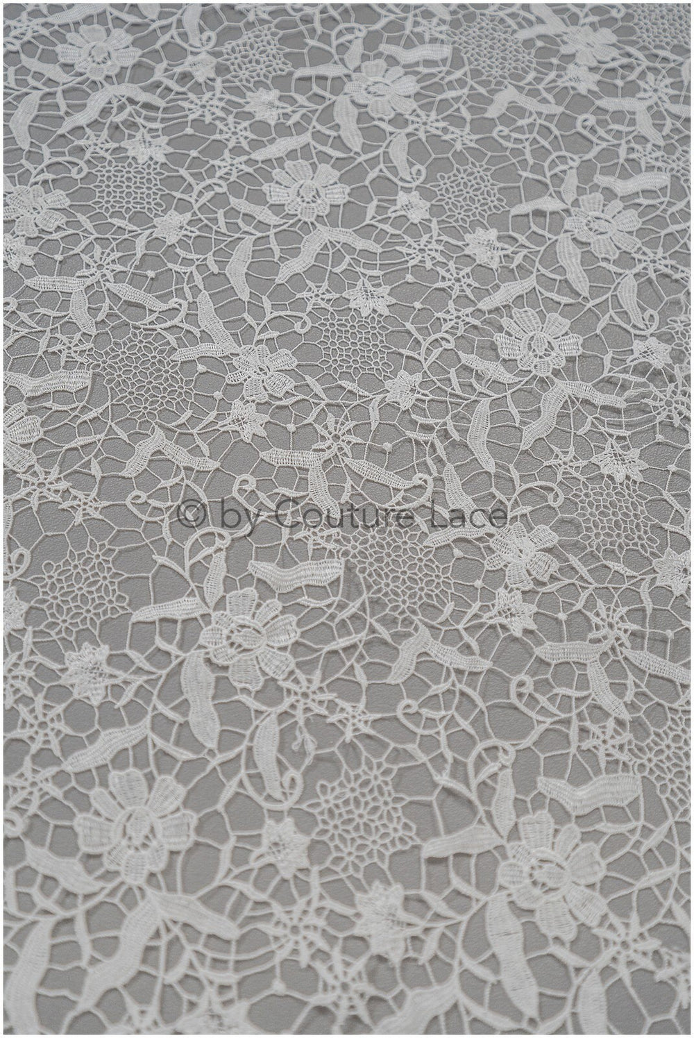 Romantischer gehäkelter Spitzenstoff/ Guipure Boho Brautspitze/ Boho Stoffe Off-White/ Makramee Spitze// L20-385