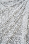 Glitter net with oriental pattern/ Off-white silver shiny glitter tulle fabric/ Glitter mesh// R-032