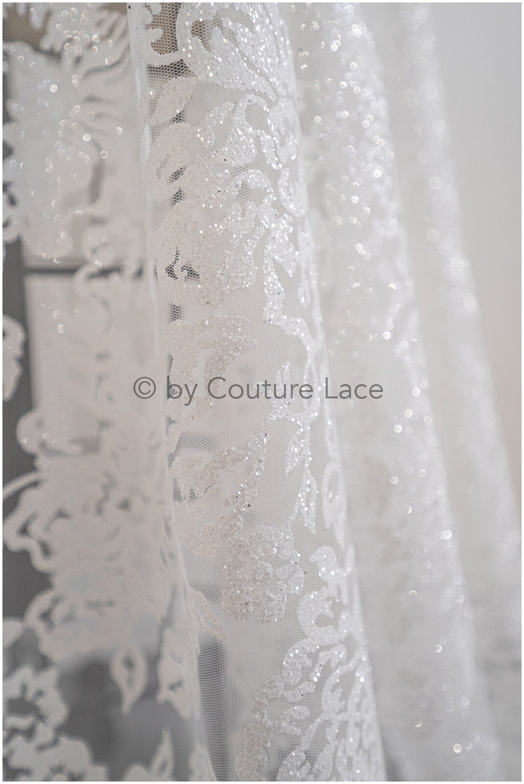 Floral glitter tulle fabric/ glitter fabric/ glitter net with floral pattern/ shiny glitter tulle fabric// R-033